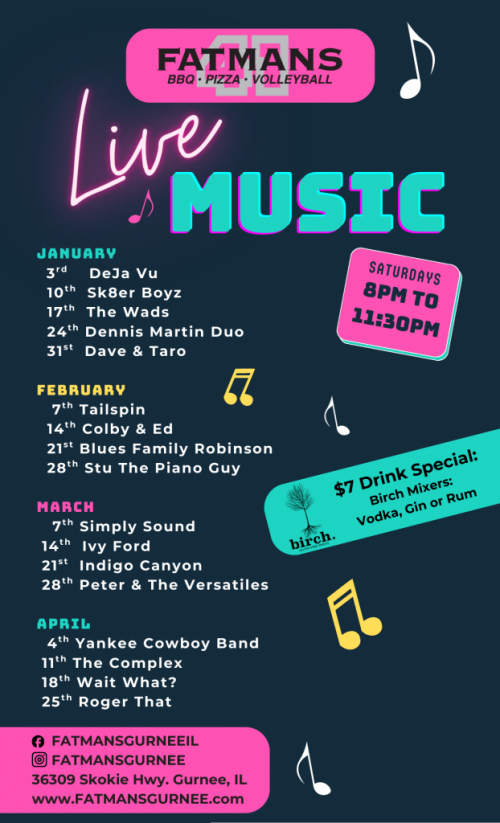 Fatmans Live Music Schedule