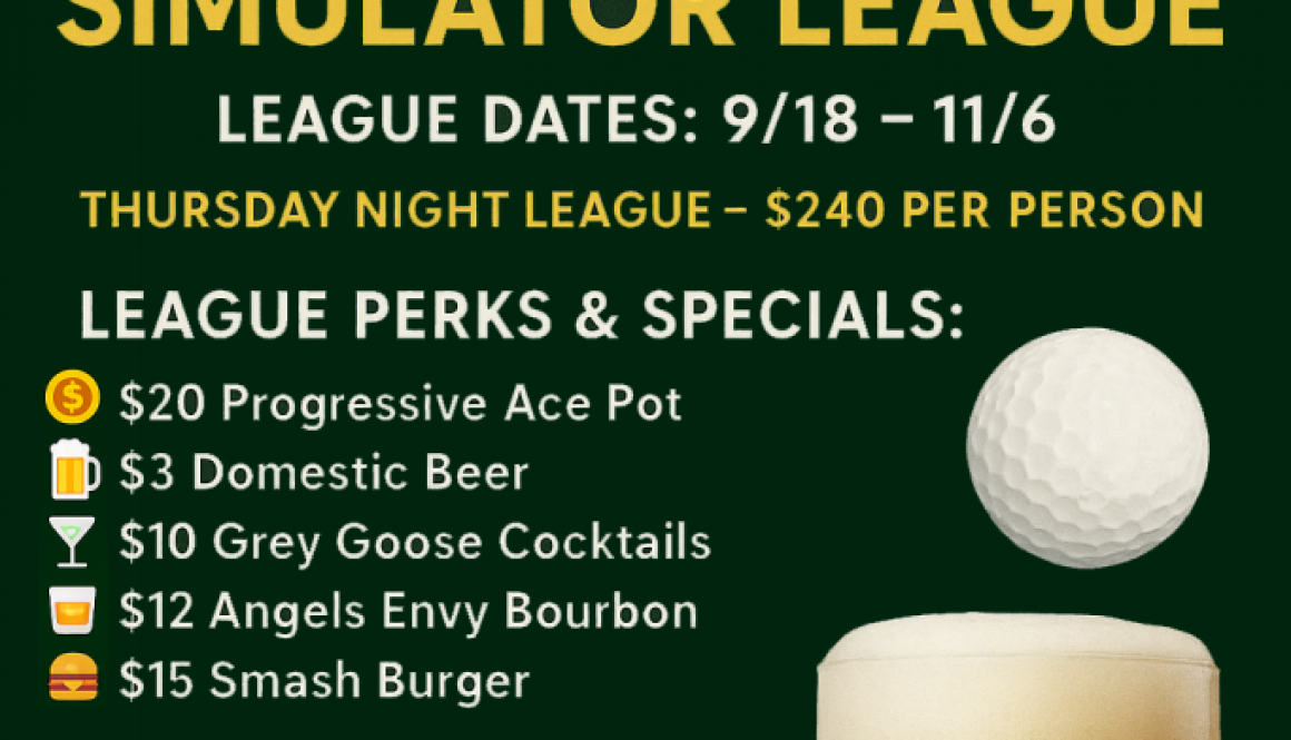 Fall Thirsty Thursday Golf Sim League at Ten Hotel in Gurnee